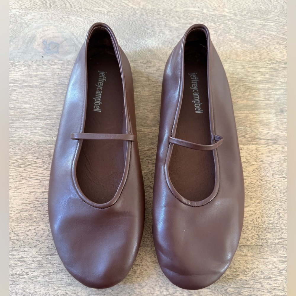 Jeffrey Campbell Dancerina Mary-Jane Ballet Flats in Brown, Size 7